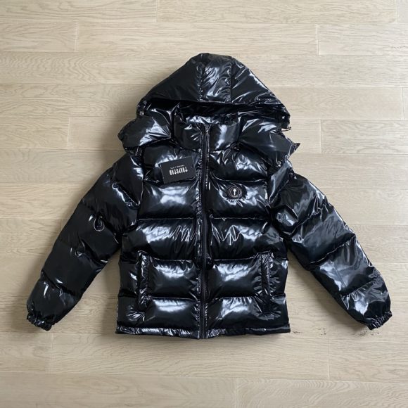 Trapstar Irongate Jacket Detachable Hood Shiny Black - Image 3